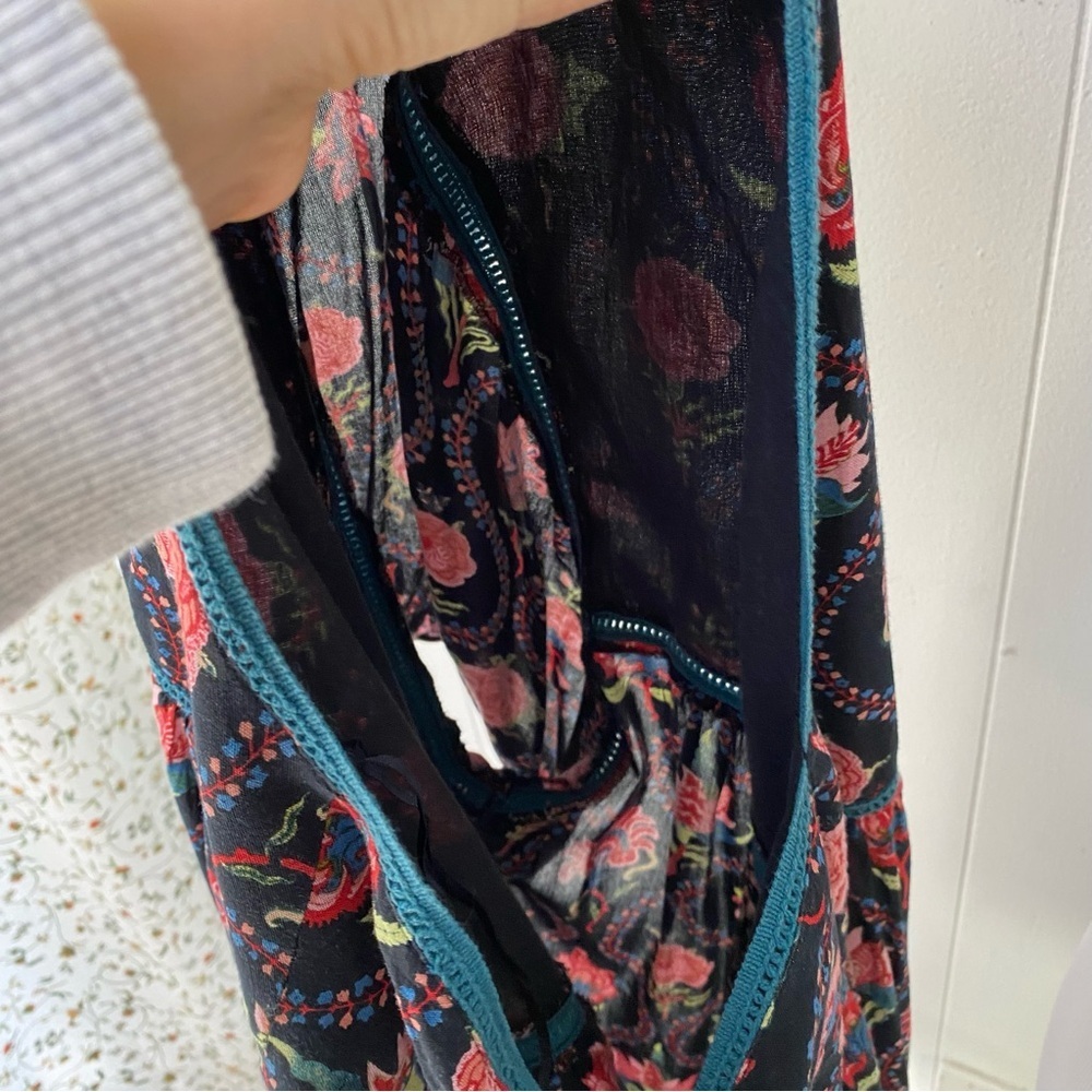 World Market Women’s Dress Floral Cottage Bohemian Short Sleeve Sz S/M Pockets - Picture 15 of 15